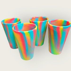 🌈🌈 4 Silicone Silipint Pint Glasses in Vibrant Sugar Rush 🌈🌈